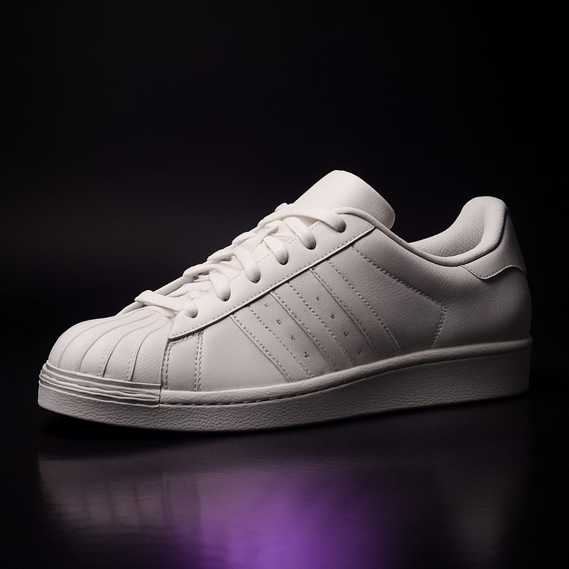 A white shell-toe classic sneaker